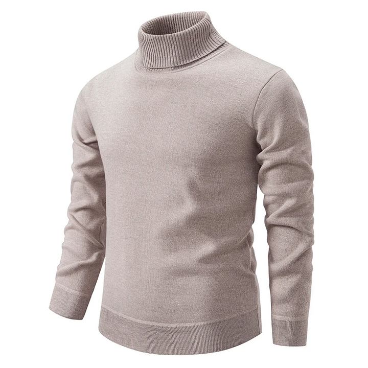 Men's Ribbed Merino Wool Turtleneck Jumper