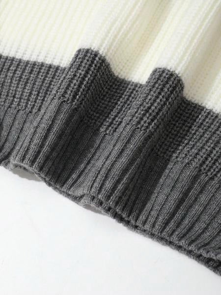 Men's striped ribbed knit rugby polo shirt