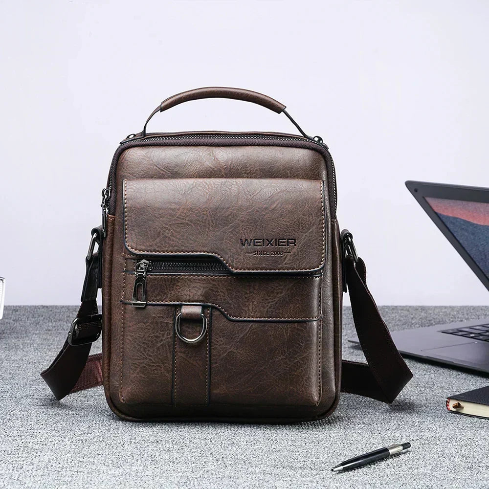 Men's Vertical Crossbody Messenger Bag