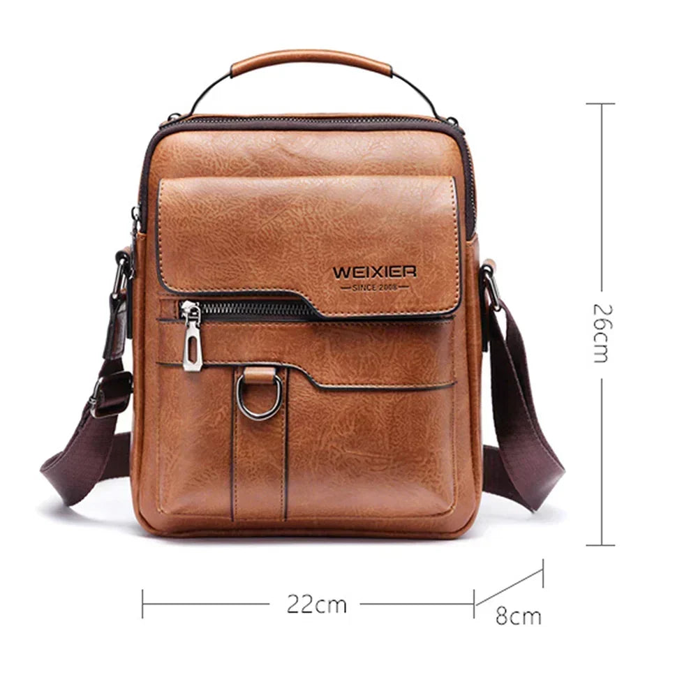 Men's Vertical Crossbody Messenger Bag