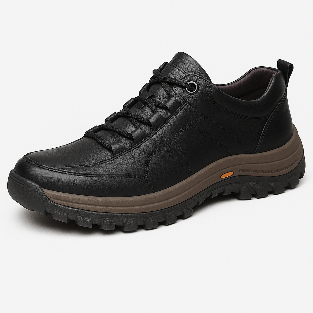 Men's Walking Shoes in Leather with Cushioned Arch Support