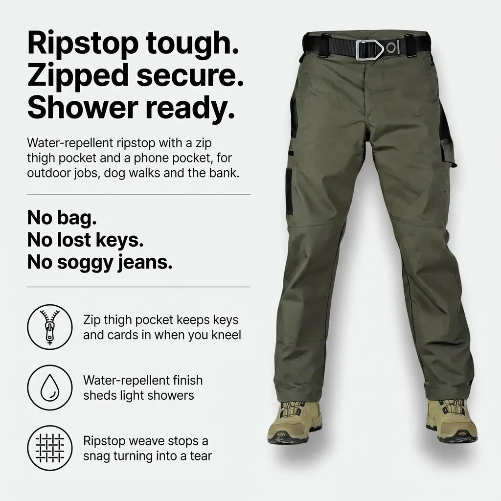 Men's Work Trousers - Ripstop Cargo Trousers - Combat Trousers