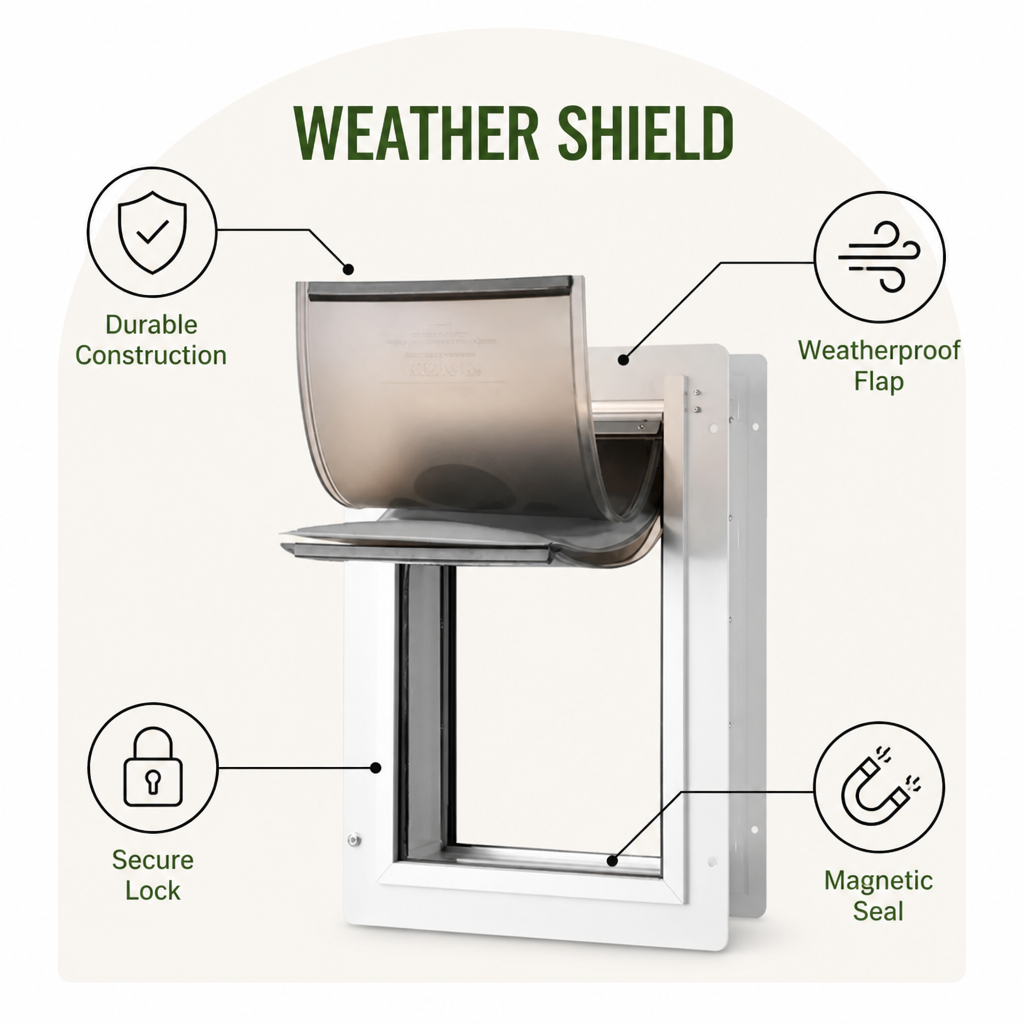 Metal Frame Weatherproof & Lockable Pet Door