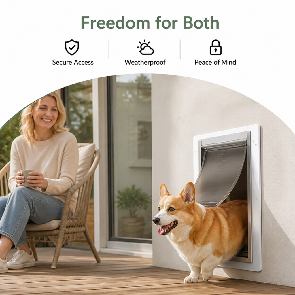 Metal Frame Weatherproof & Lockable Pet Door