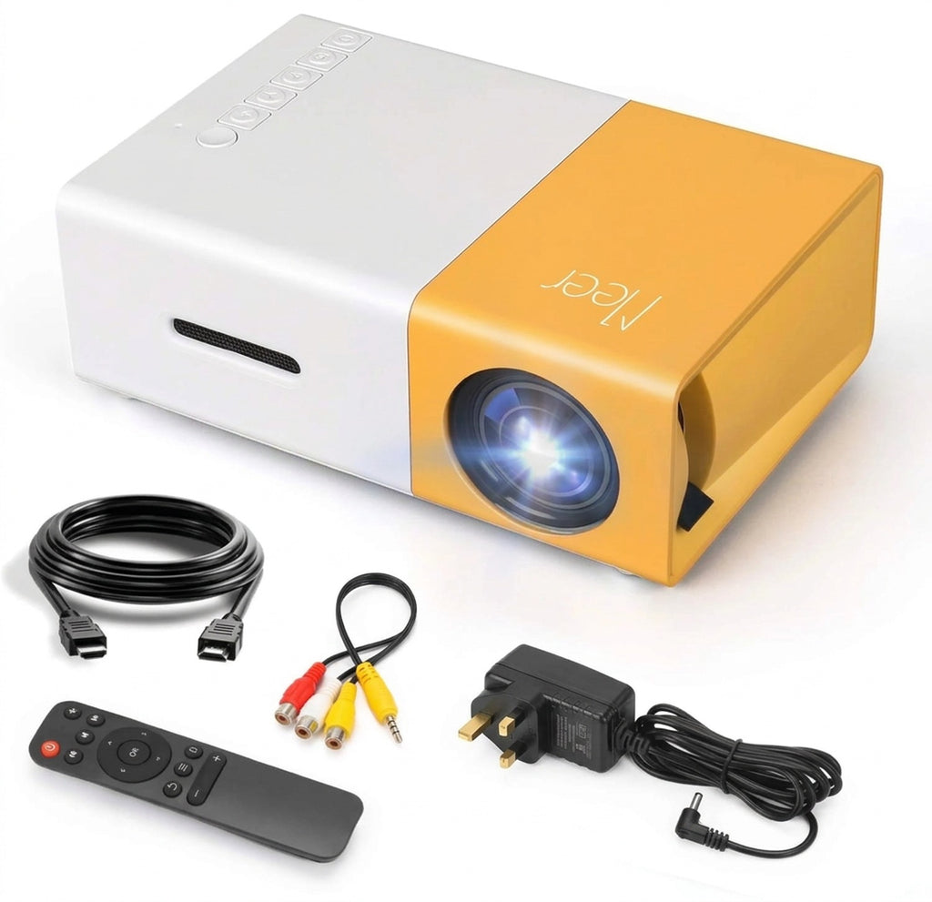 Mini LED Projector, Portable 152 cm Display, HDMI/USB, Built-In Speaker