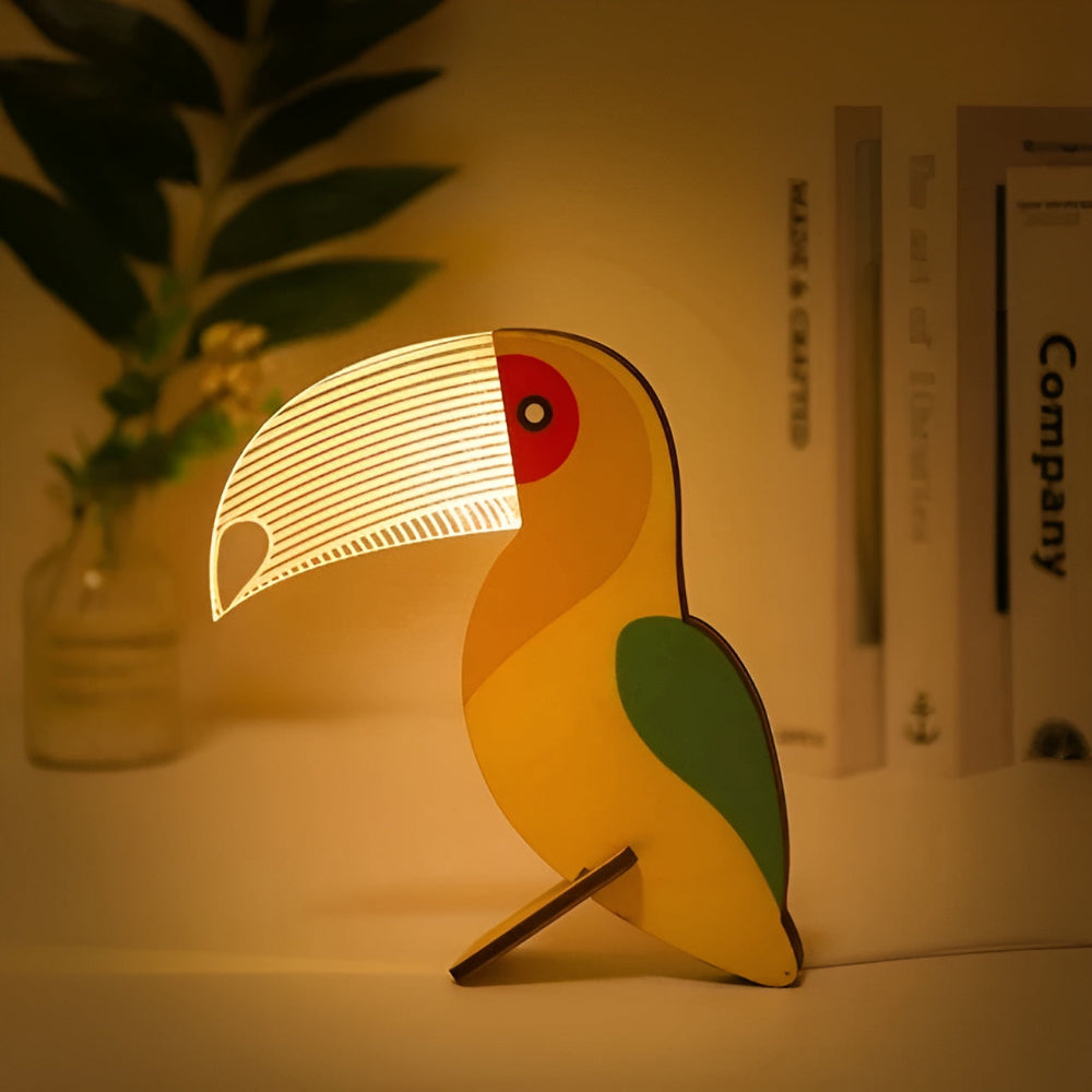 Minimalist Table Lamp with LED Night Light