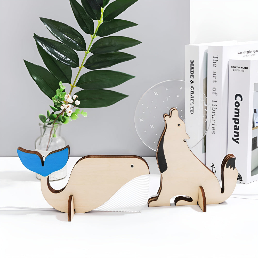 Minimalist Table Lamp with LED Night Light