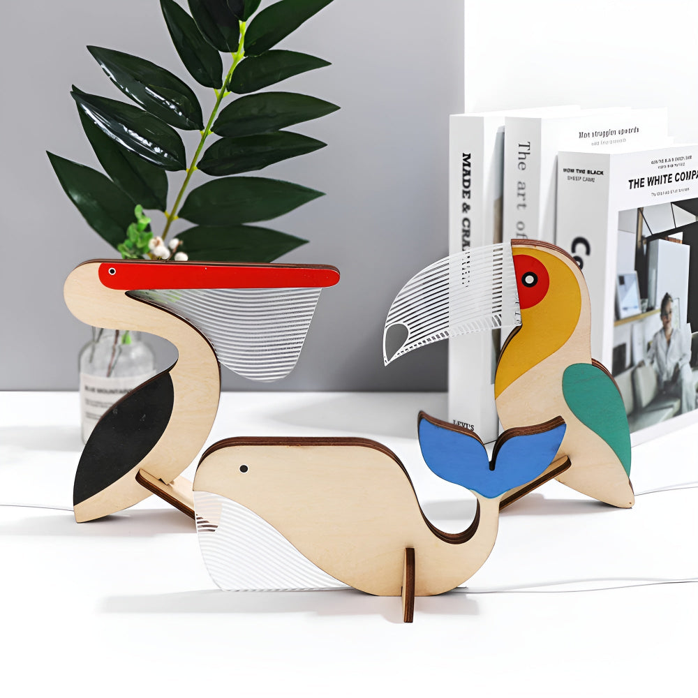Minimalist Table Lamp with LED Night Light