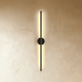 Minimalist Vertical Linear Wall Light with Round Base