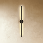 Minimalist Vertical Linear Wall Light with Round Base