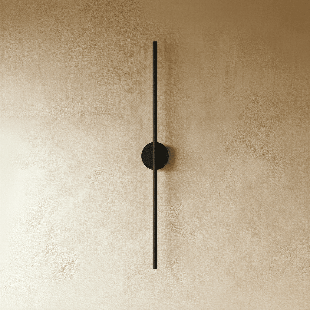 Minimalist Vertical Linear Wall Light with Round Base