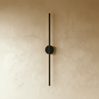 Minimalist Vertical Linear Wall Light with Round Base
