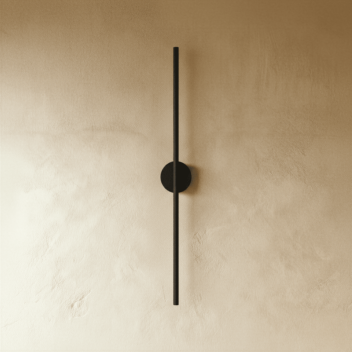 Minimalist Vertical Linear Wall Light with Round Base