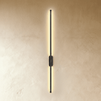 Minimalist Vertical Linear Wall Light with Round Base