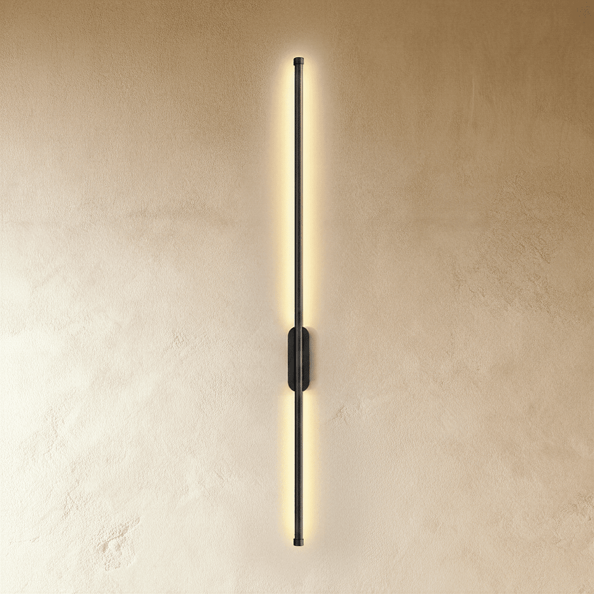 Minimalist Vertical Linear Wall Light with Round Base