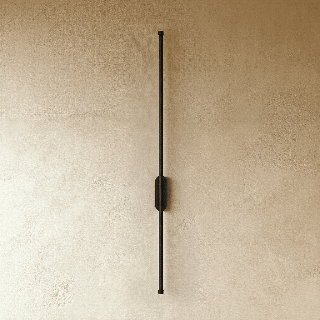 Minimalist Vertical Linear Wall Light with Round Base