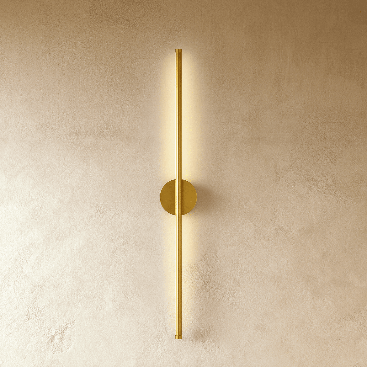Minimalist Vertical Linear Wall Light with Round Base