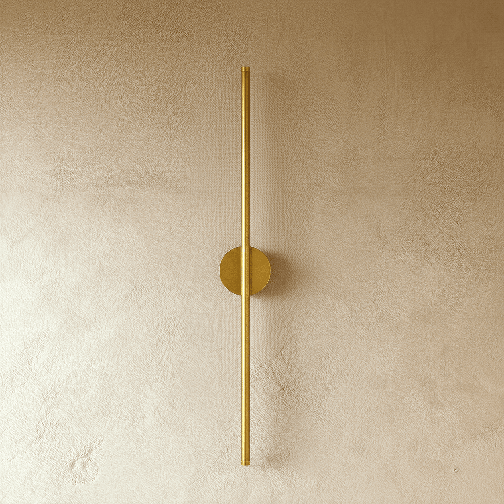 Minimalist Vertical Linear Wall Light with Round Base