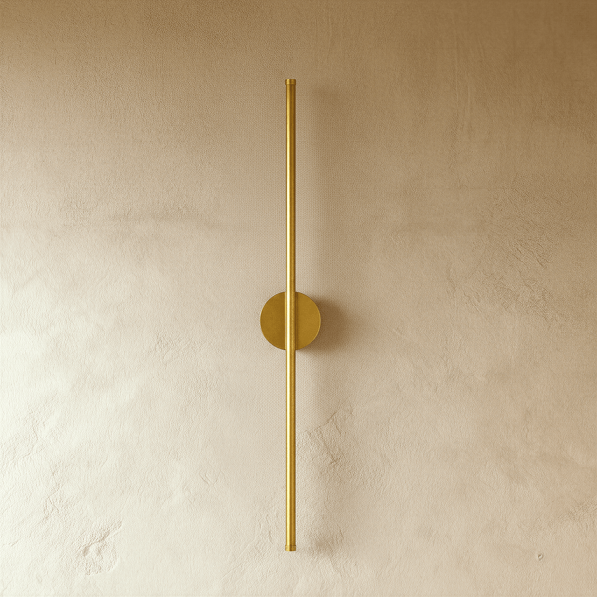 Minimalist Vertical Linear Wall Light with Round Base
