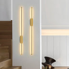 Minimalist Vertical Linear Wall Light with Round Base