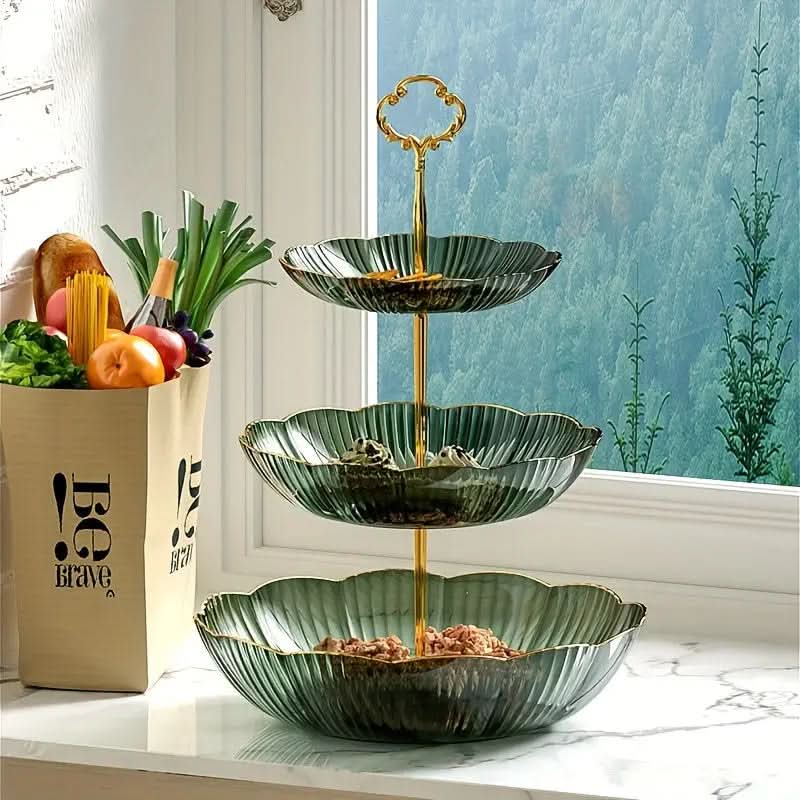 Modern 3-Tier Fruit Bowl Stand and Organiser