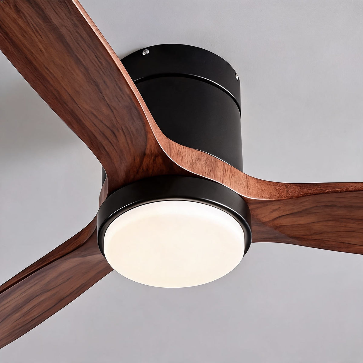 Modern Ceiling Fan – Wood Blades, Light, Remote Control, 6-Speed DC Motor