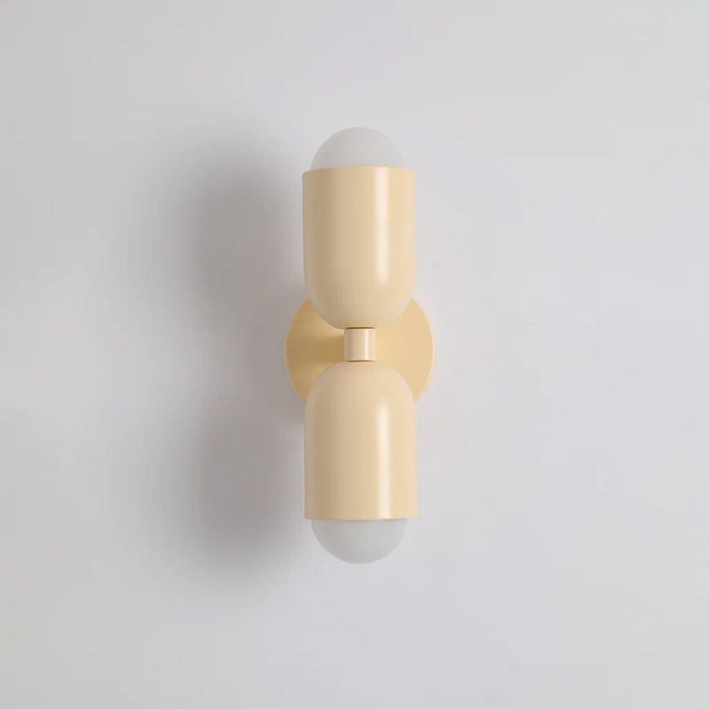 Modern Wall Sconce - Dual Up Down LED Lighting and Colour-Blocked Exterior