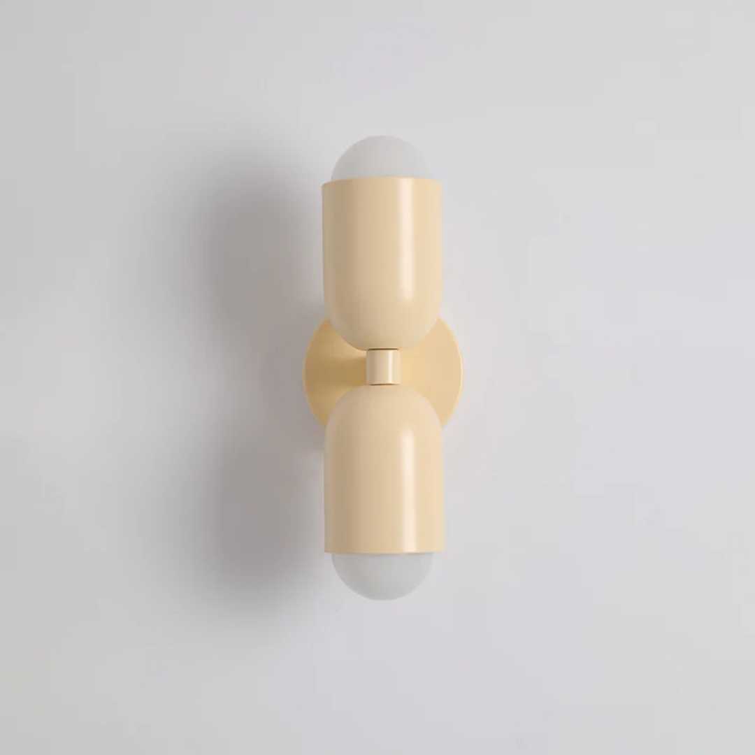 Modern Wall Sconce - Dual Up Down LED Lighting and Colour-Blocked Exterior