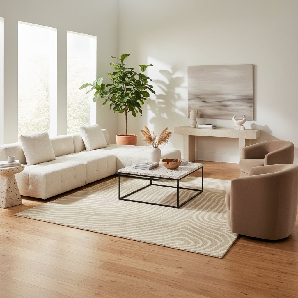 Modern washable rug with soft texture