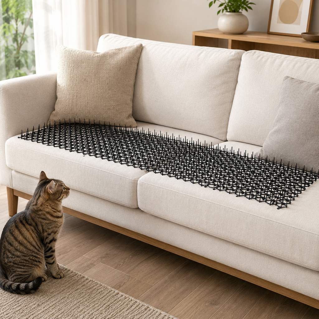 Modular Cat Deterrent Mats for Sofas & Gardens - Helps Stop Scratching & Digging