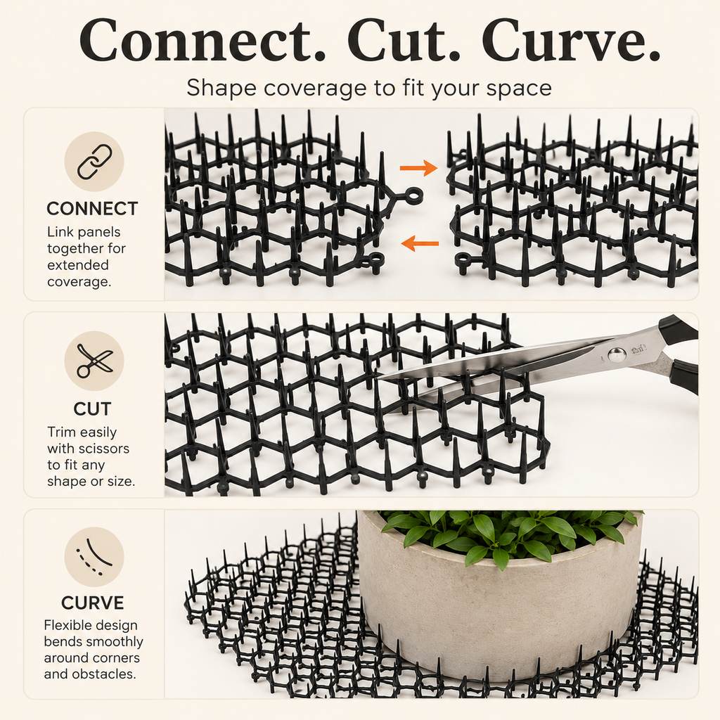 Modular Cat Deterrent Mats for Sofas & Gardens - Helps Stop Scratching & Digging