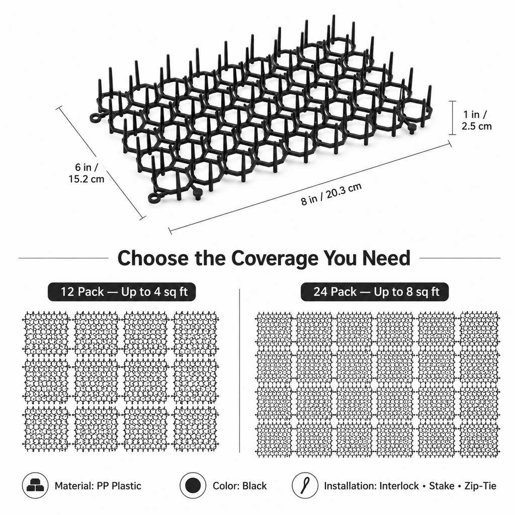 Modular Cat Deterrent Mats for Sofas & Gardens - Helps Stop Scratching & Digging