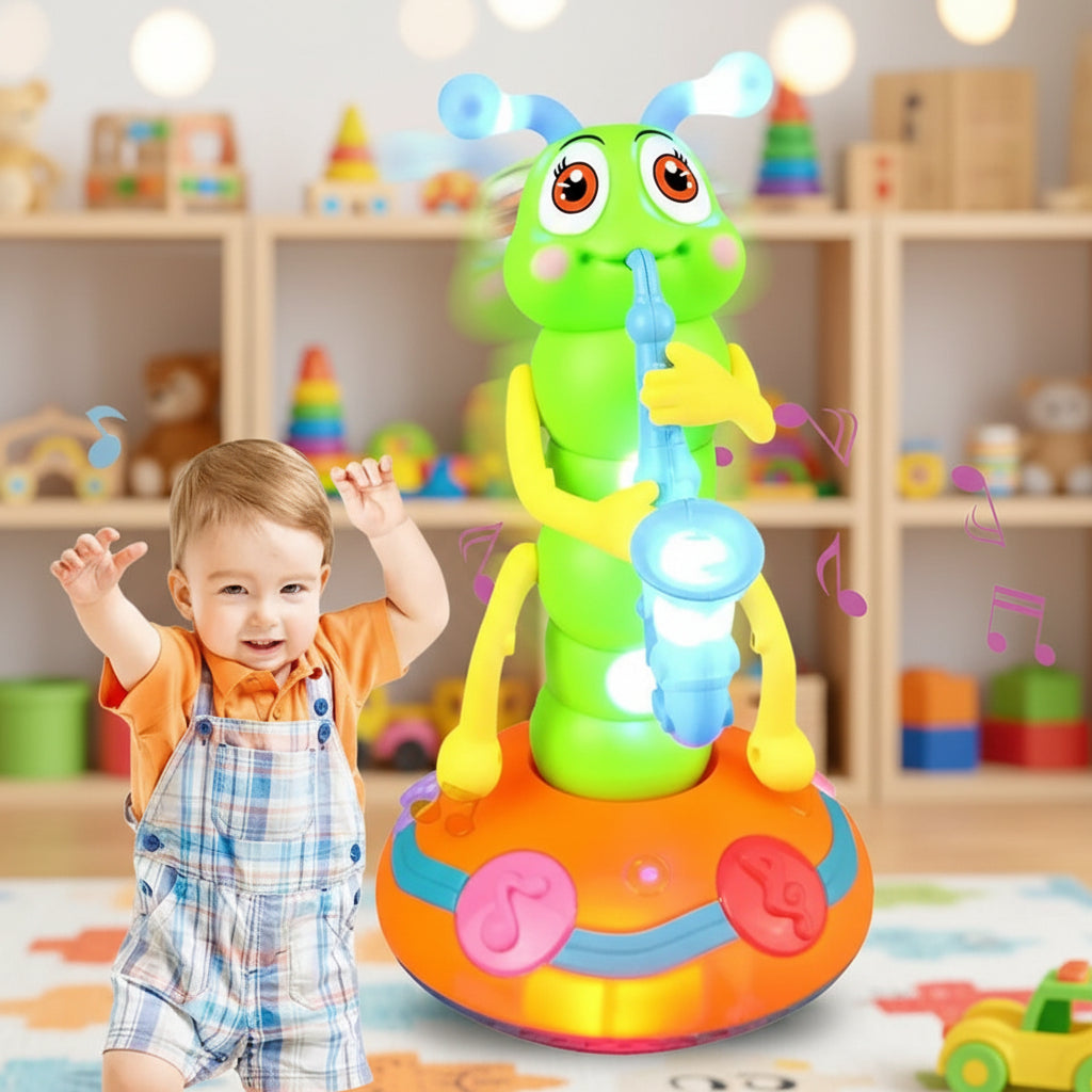 Motorised Dancing Caterpillar Baby Toy — Integrated Music Player, Glowing Lights