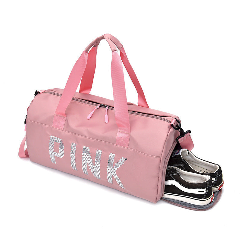 Multifunctional Sports Bag with Shiny Sequin Design