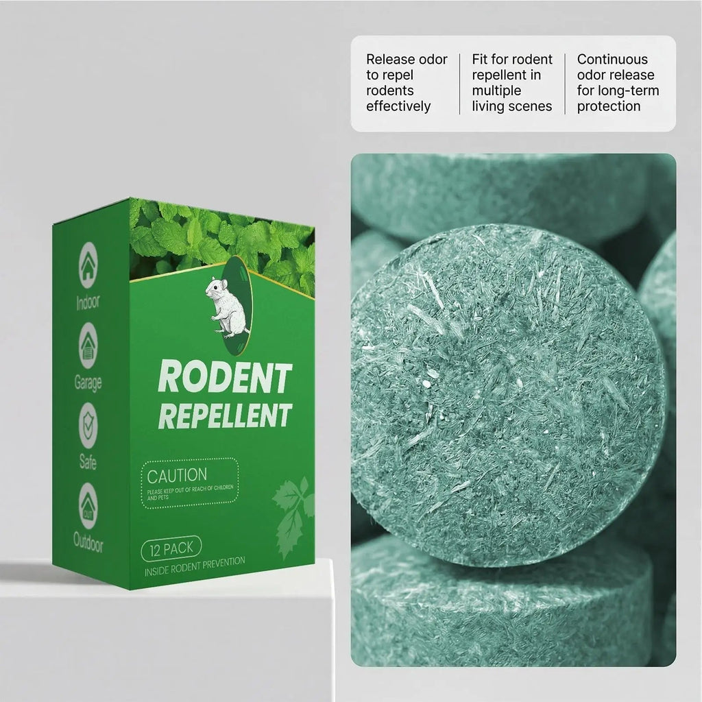 Natural Mint Essence Rodent Deterrent Tablets – 12-Pack