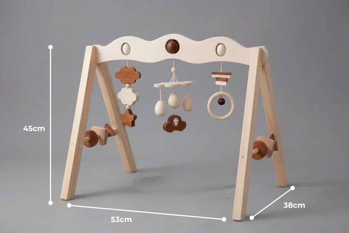 Natural Wood Activity Arch – Sensory Toy Gym for Babies and Toddlers
