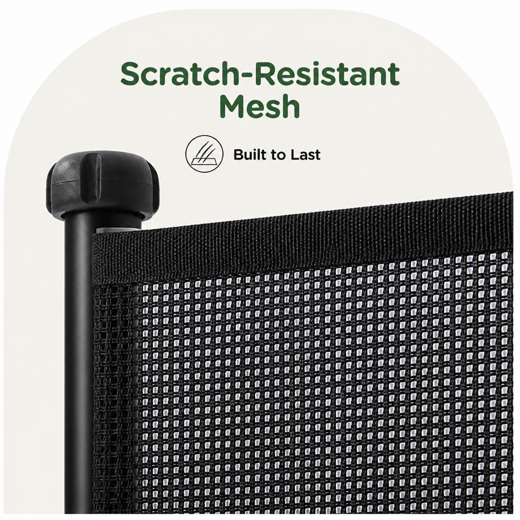 No-Drill Adjustable Retractable Mesh Pet Gate
