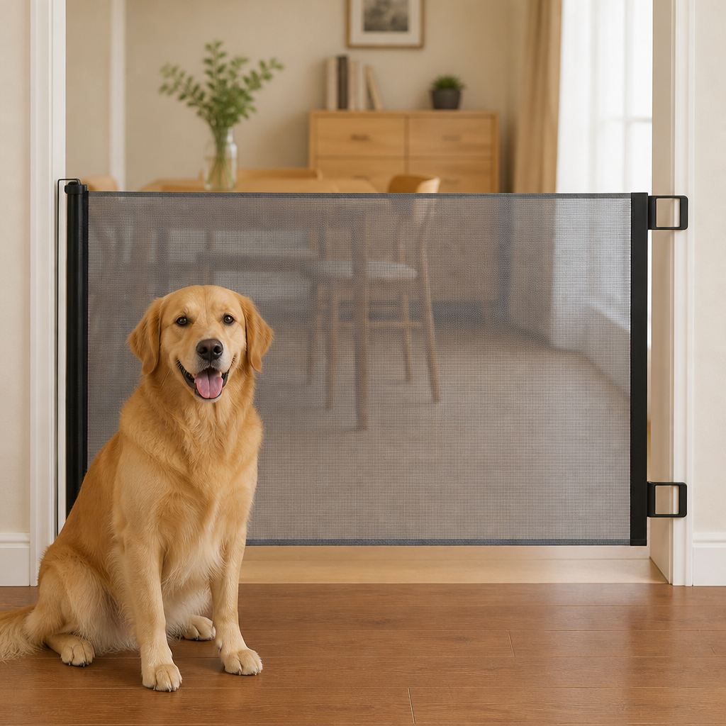 No-Drill Adjustable Retractable Mesh Pet Gate
