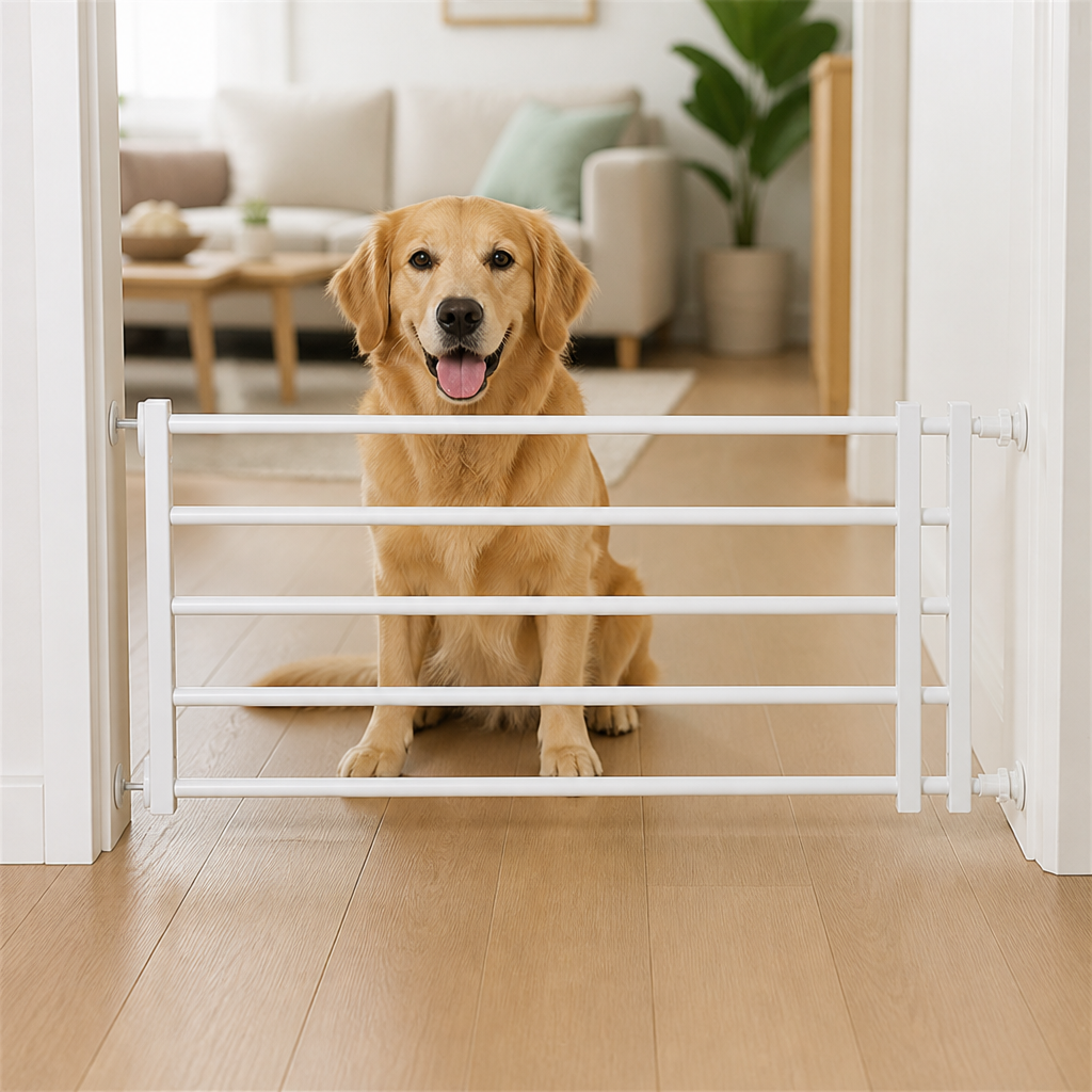 No-drill retractable dog gate (adjustable width)