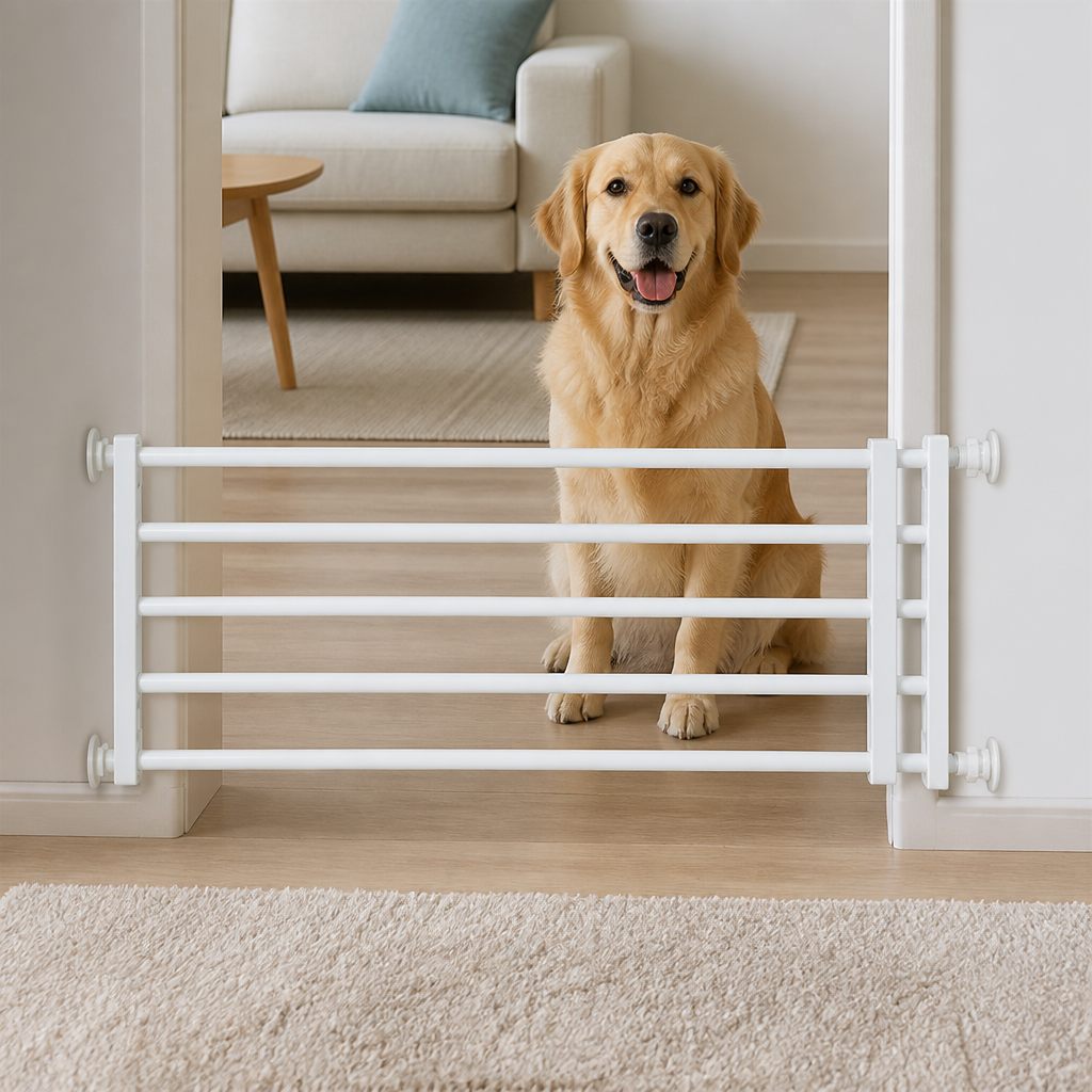 No-drill retractable dog gate (adjustable width)