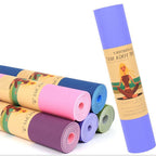 Non-slip fitness yoga mat with double cushioning