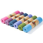 Non-slip fitness yoga mat with double cushioning