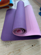 Non-slip fitness yoga mat with double cushioning