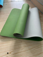 Non-slip fitness yoga mat with double cushioning