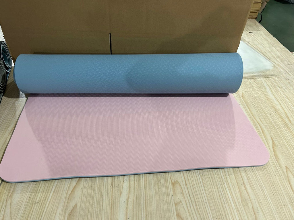 Non-slip fitness yoga mat with double cushioning