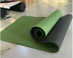 Non-slip fitness yoga mat with double cushioning