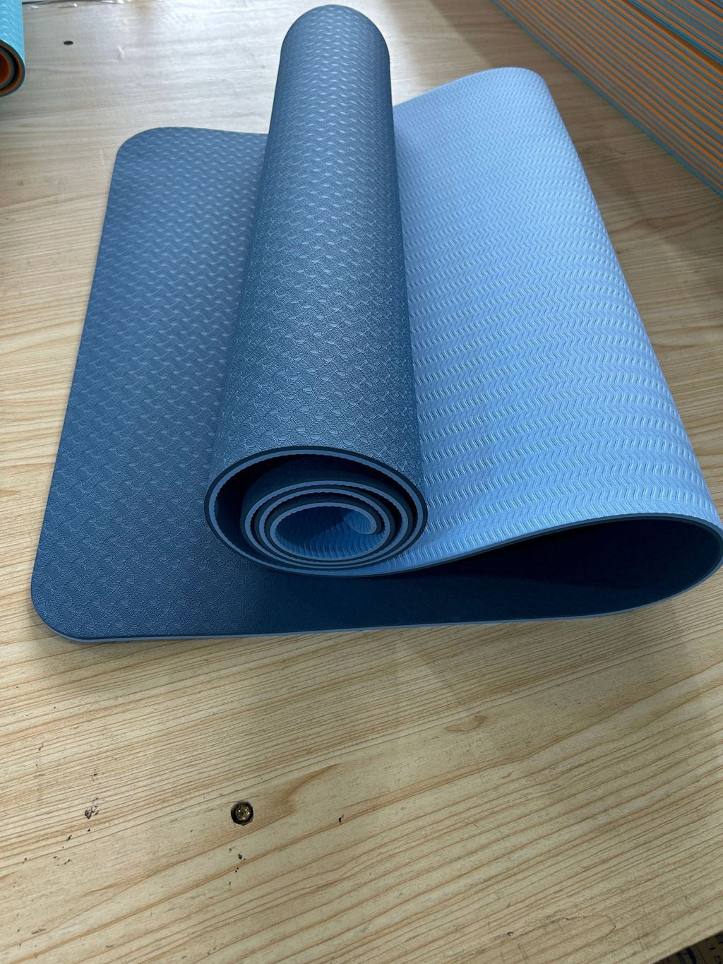 Non-slip fitness yoga mat with double cushioning