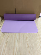 Non-slip fitness yoga mat with double cushioning