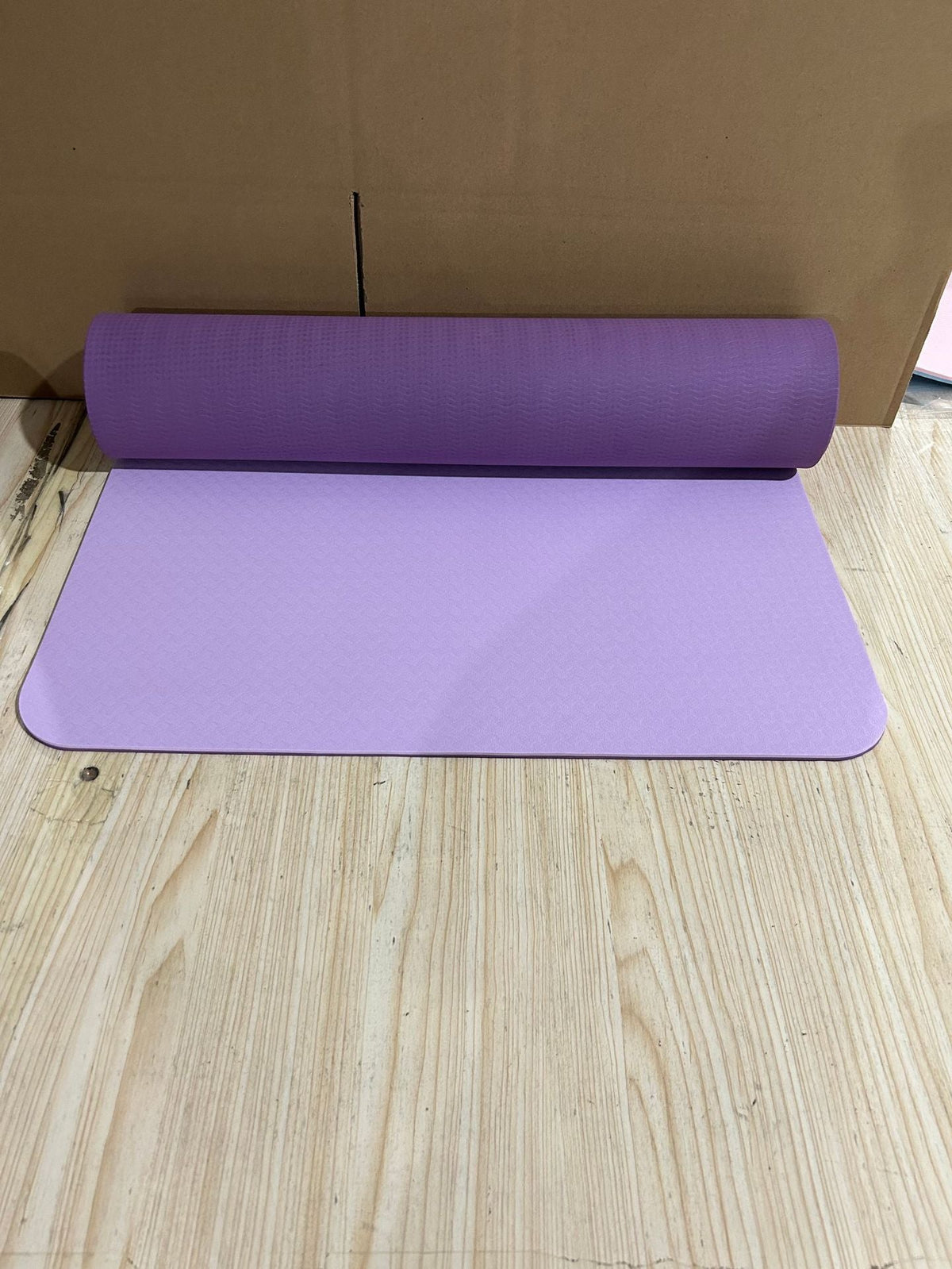 Non-slip fitness yoga mat with double cushioning