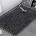 Non-Slip Plush Chenille Bath Rug — Thick Microfiber Pile, Absorbent Surface